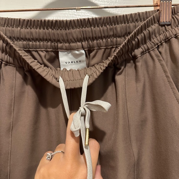Varley Cypress Turn Up Stretch Twill Taupe Casual Neutral Relaxed Pants Small - Picture 7 of 11